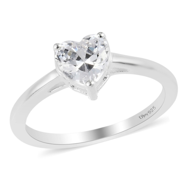Jewelry - Heart solitaire simulated diamond ring